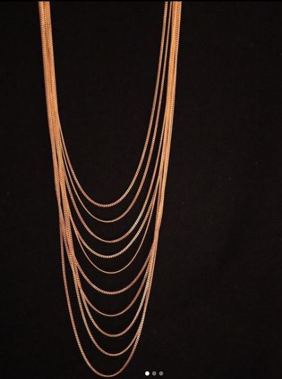 NECKLACE.BRASS GRADUATED CHAIN