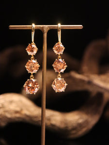 EARRINGS . GRADUATED ROUND CUT TOPAZ