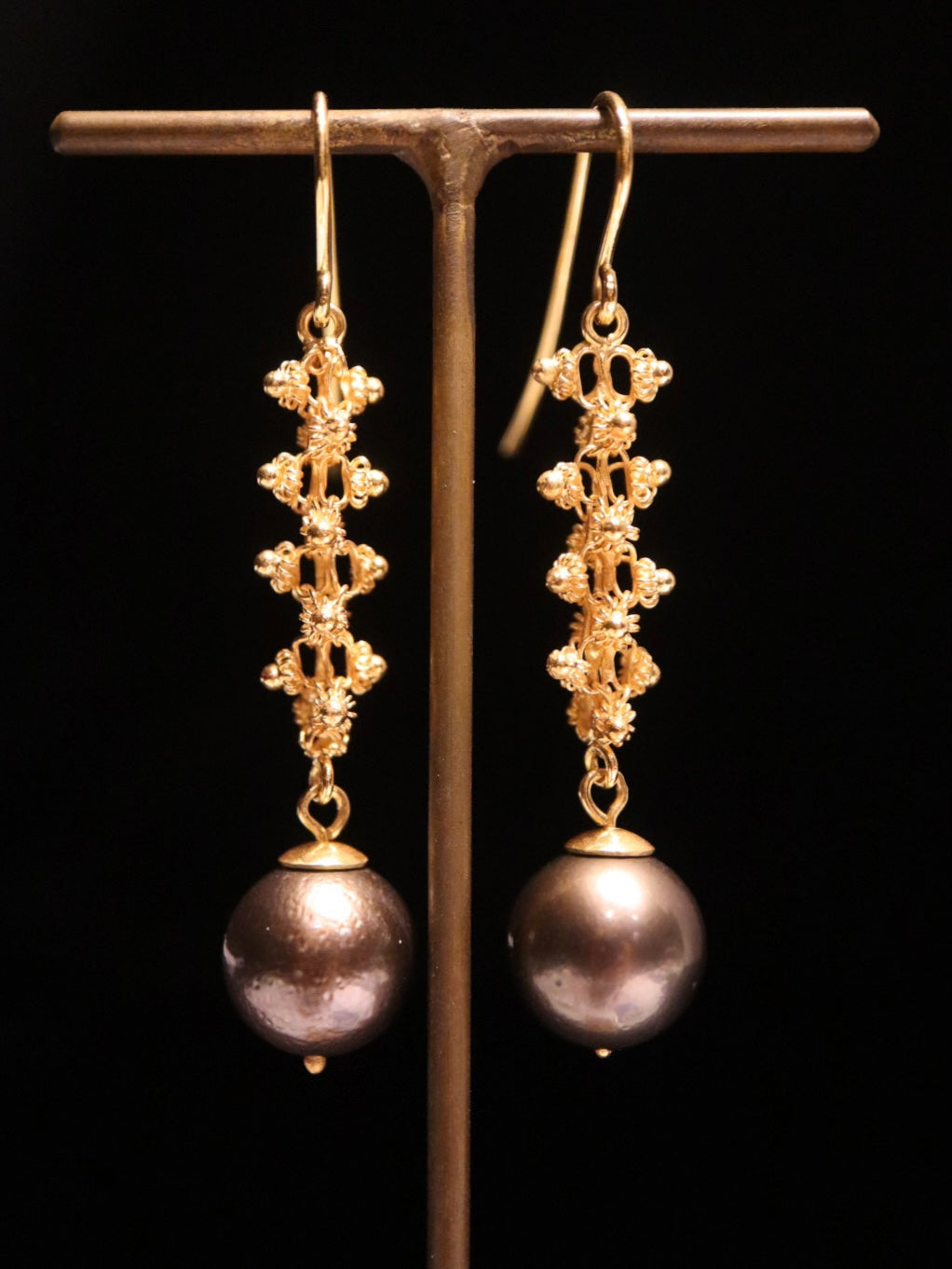 EARRINGS . SAMPAGUITA LINK PEARL