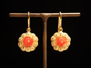 EARRINGS . CORAL SAMPAGUITA