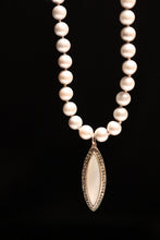 Load image into Gallery viewer, NECKLACE . MOTHER OR PEARL MARCASITE SPEAR
