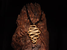 Load image into Gallery viewer, NECKLACE. SNAKE PENDANT ON CORAL/SMOKEY QUARTZ.
