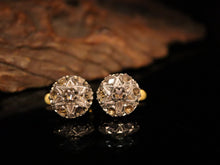 Load image into Gallery viewer, EARRING. GOLD  TWO-TONE STARBURST
