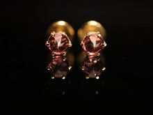 Load image into Gallery viewer, EARRING. GOLD INVERTED RHODOLITE
