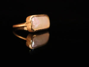 RING.SILVER RECTANGLE PEARL