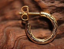 Load image into Gallery viewer, EARRING. WOOD GRAIN HOOP (SMALL)
